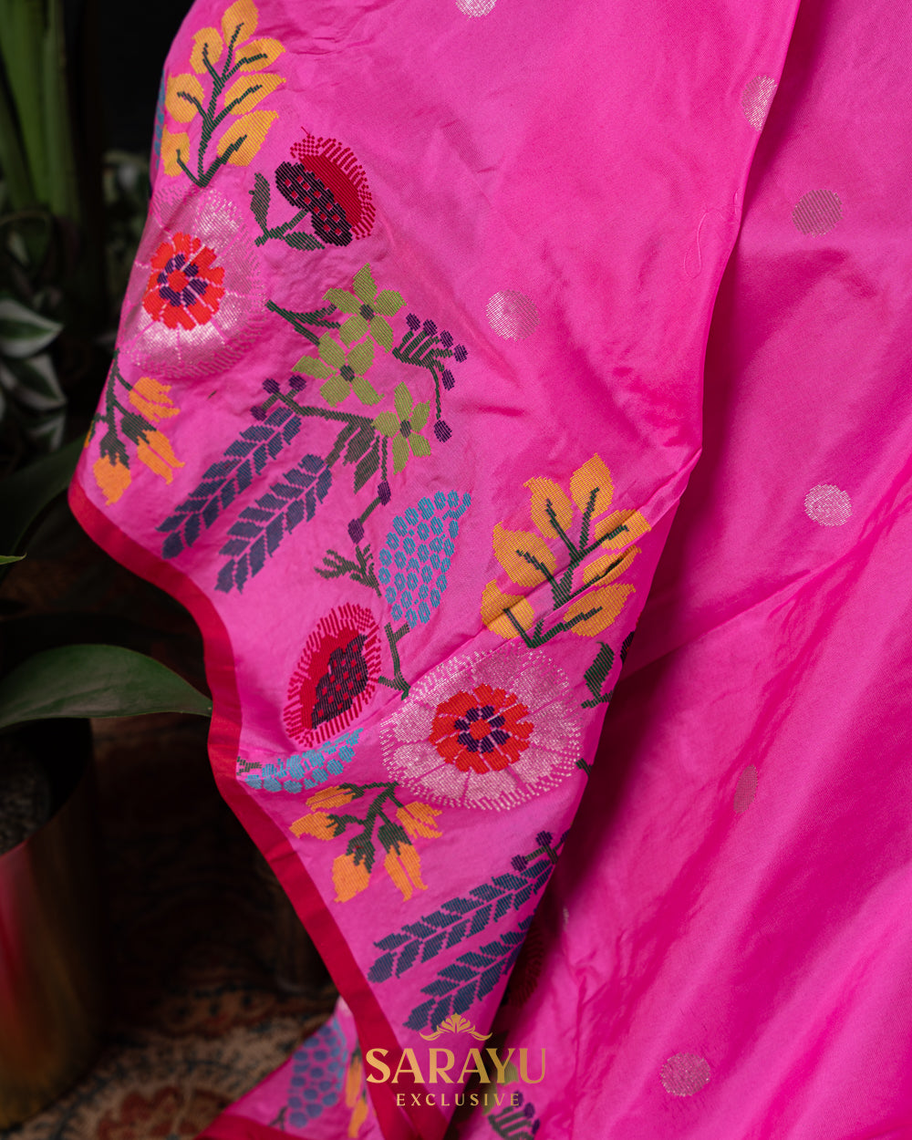 Rani Pink and red Silk By Silk Pure Kota Paithani