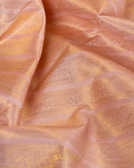 Blush and Multicolored Border Pure Kanchi Silk