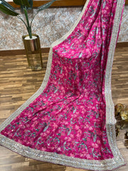 Pure Georgette Digital Printed Sequin Designer Saree