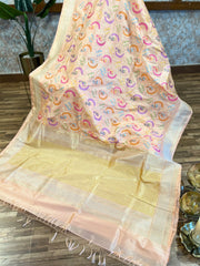 Banarasi silk with meenakari woven Jaal buttis allover