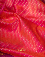 Deep Kankambram and Magenta Pink Double Shaded Pure Kanchi