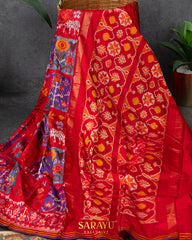 Pink and Magenta Twill Patola Kanchi Border