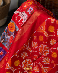 Pink and Magenta Twill Patola Kanchi Border