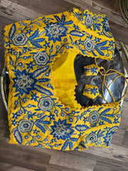Yellow Silk Handworked Designer Blouse
