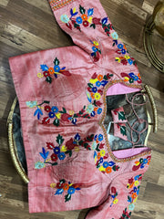 Peach Pink Rawsilk Blouse