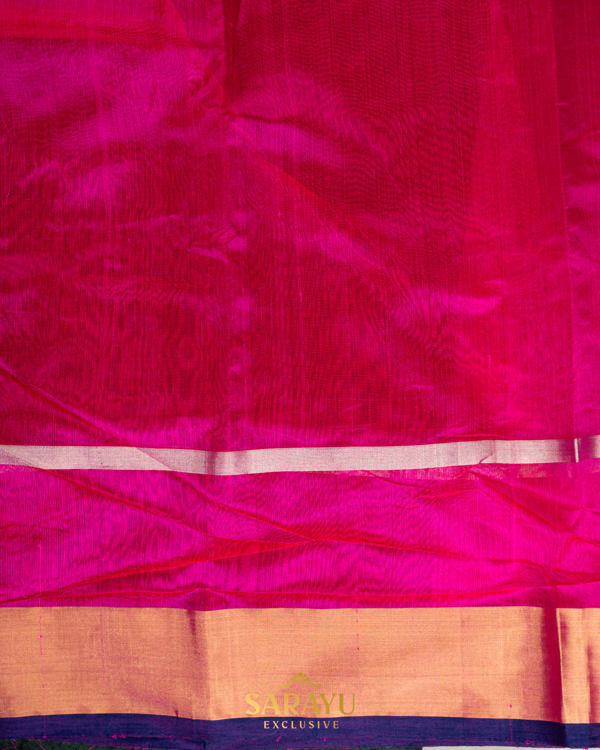 Rani Pink Pure Chanderi silk