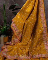 Mustard Yellow Pure Tussar Silk
