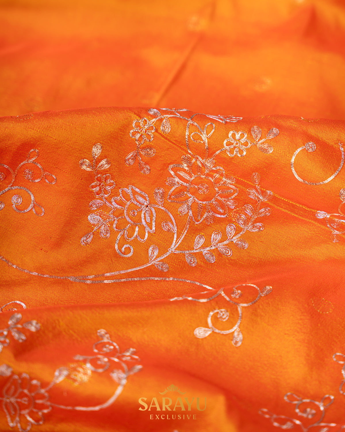 Orange Designer Paithani Saree