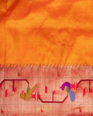 Orange Designer Paithani Saree