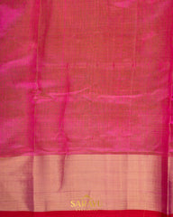 Rani pink and Peach Pink Kalanetha Pure Chanderi Silk