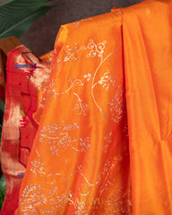 Orange Designer Paithani Saree