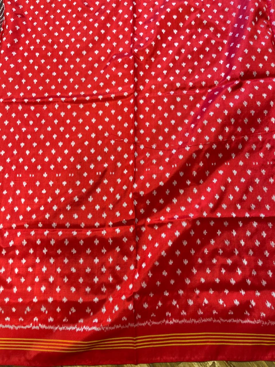 Black and Red Laheria Twill ikkat