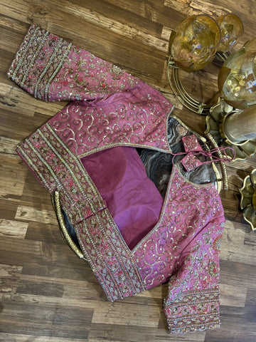 Rose Pink All Over Handwork Blouse