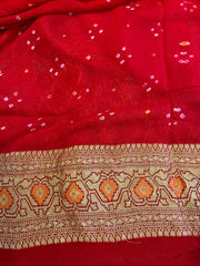 Red Banrasi Exquisite Georgette