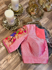 Peach Pathani Pure Silk Blouse