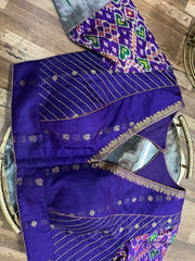 Purple Pure Silk and Patola, Paithani Fusion Blouse