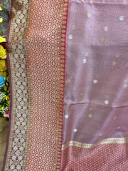 Peach Banarasi Kora Silk