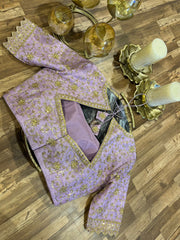 Light lavender Pure Rawsilk All Over Handworked Blouse