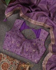 Lavender Crepe Silk Saree