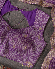 Lavender Crepe Silk Saree