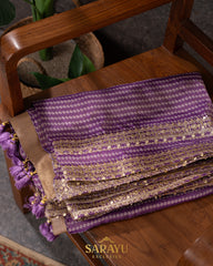 Lavender Crepe Silk Saree