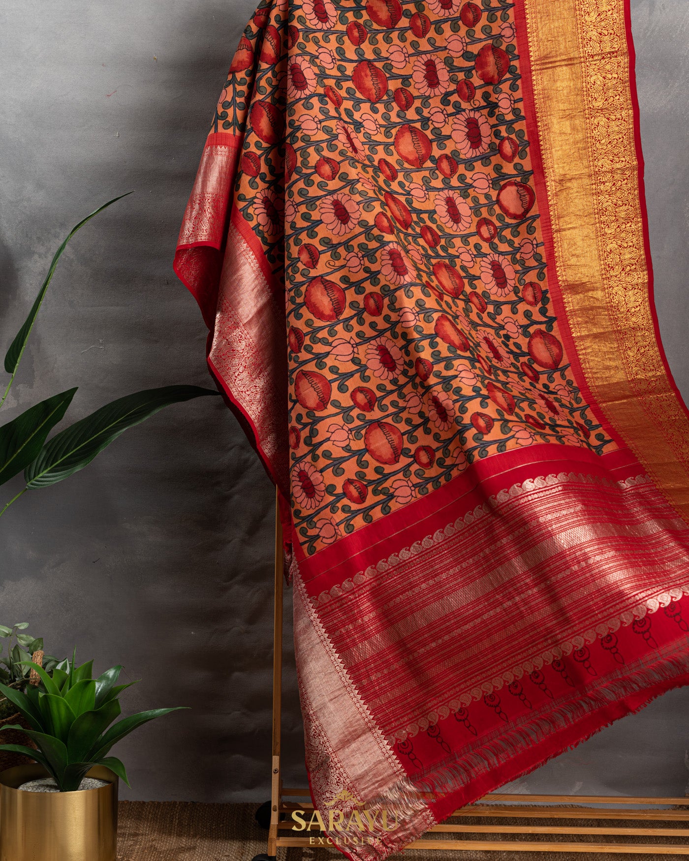 Hand Painted Kalamkari Pure Kanchi Exclusive Dupatta