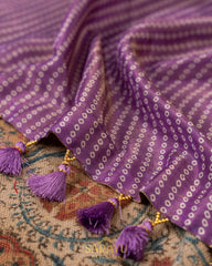 Lavender Crepe Silk Saree