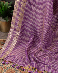 Lavender Crepe Silk Saree