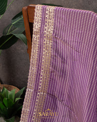 Lavender Crepe Silk Saree