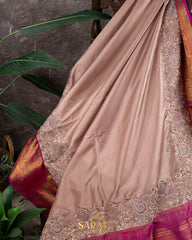 Beige and Pink Combination Exclusive Designer Pure Kanchi