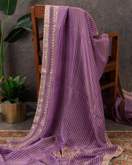 Lavender Crepe Silk Saree