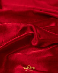 Dazzling Red German Silk Designer Saree