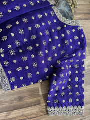 Deep Purple Pure Rawsilk Handworked Blouse