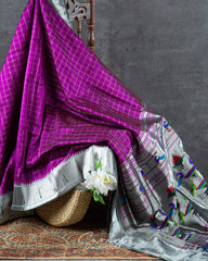 Beautiful Shade Of  Purple with Silver Single Muniya  !!