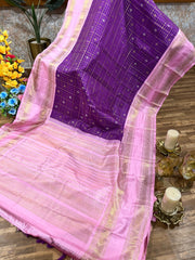 Magenta and Light Pink Kanchi Pattu