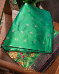 Green Cutwork Embrodered Triple Saree