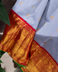 Unique Shade Of Blue and Red Pure Gadwal Silk