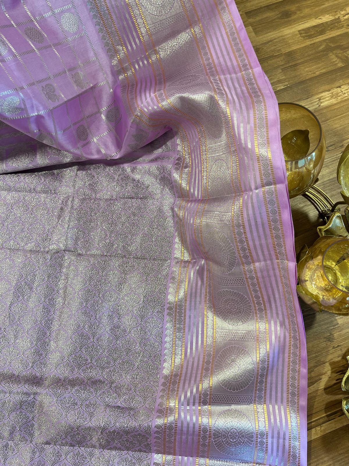 Lavender and Pinn Venkatgiri Pure Silk