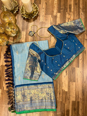 Gadwal saree ready to wear blouse