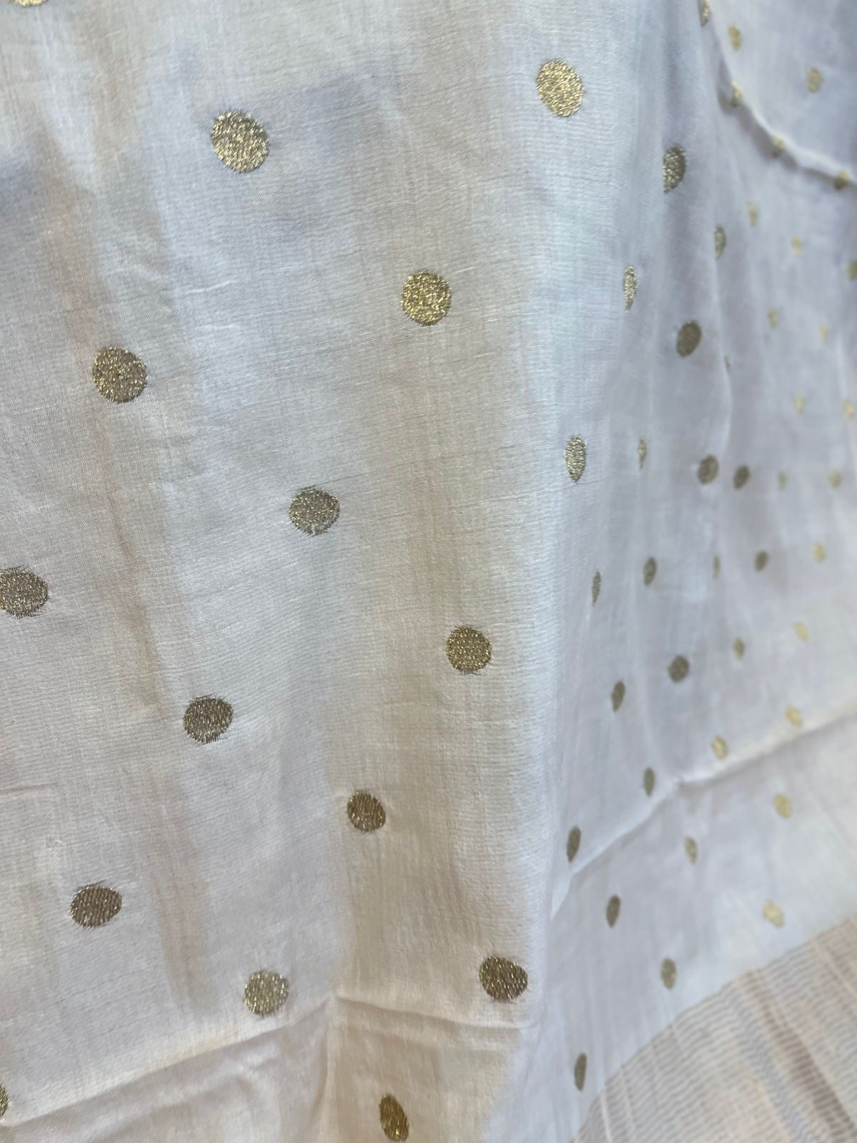 Cream Shade Pure Tussar Saree