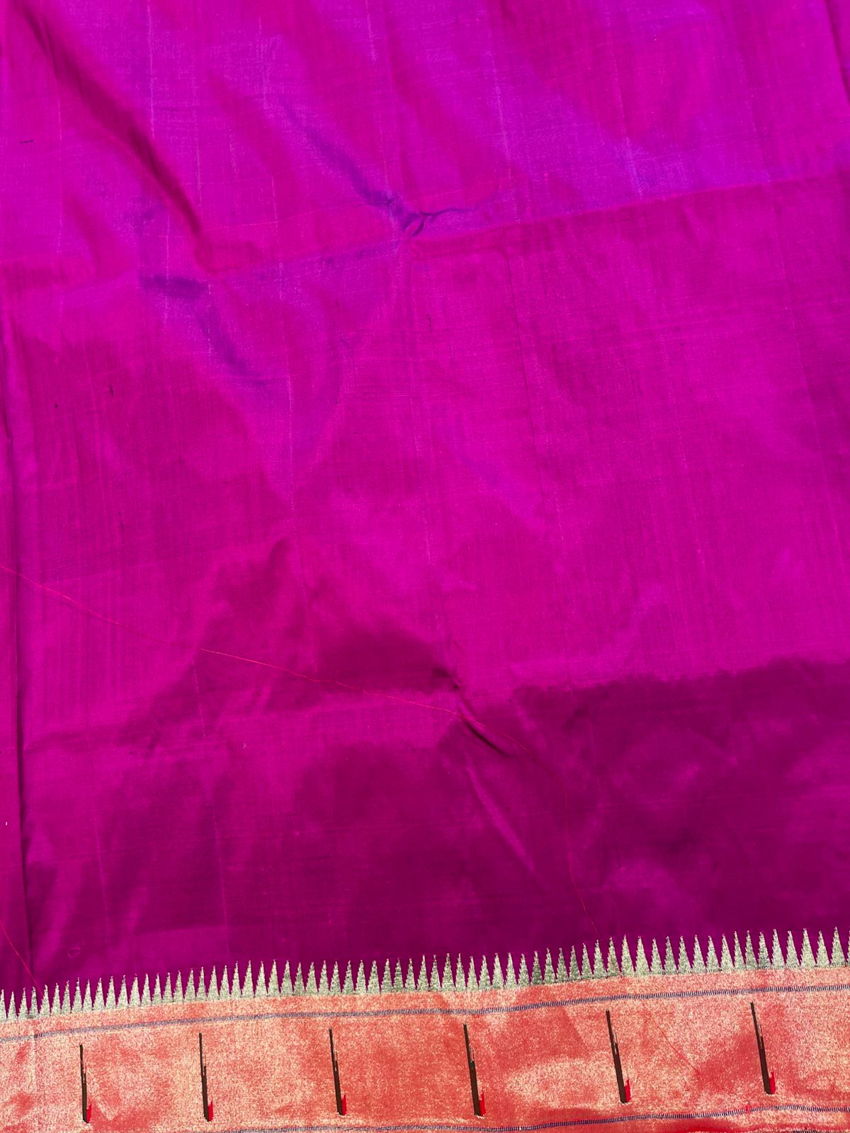 Magenta Pink Single Muniya Pure Paithani !!