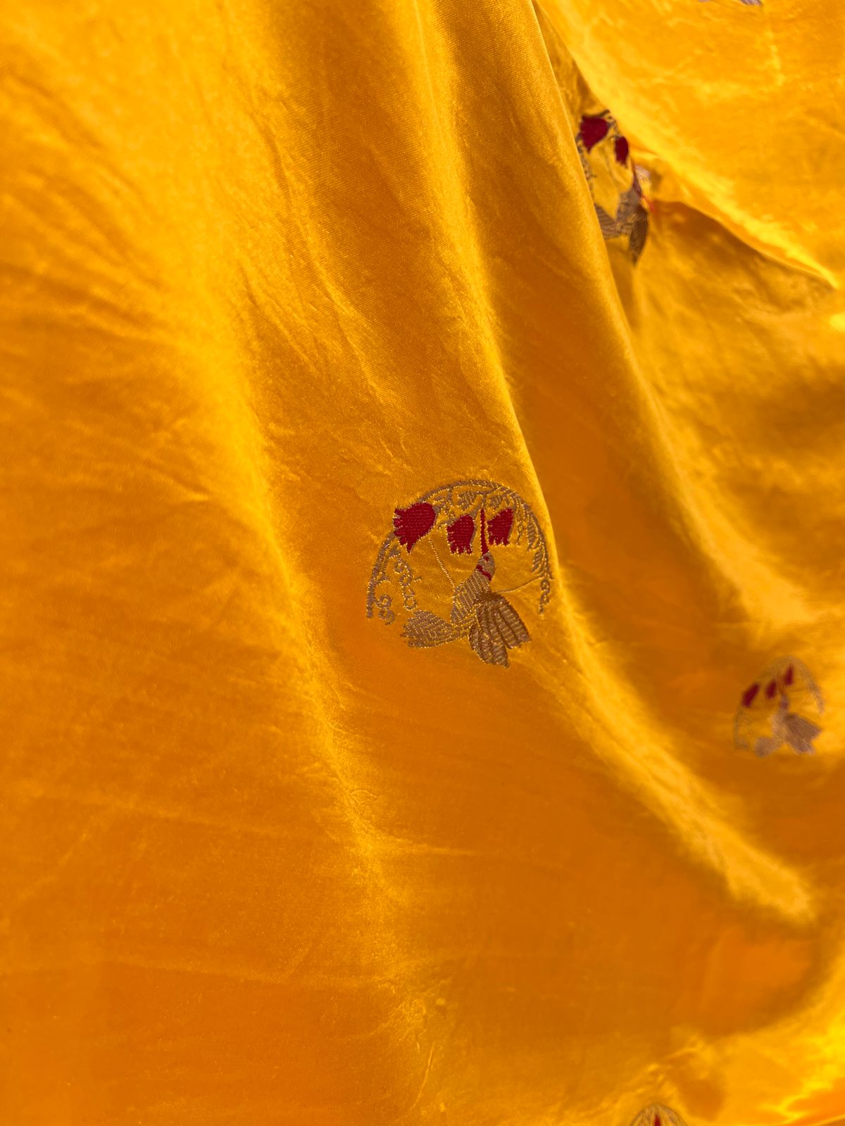 Musturd Yellow Banarasi Mashuru Silk