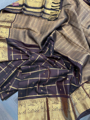 Deep Chocolate Pure Kanchi Vintage Pattu