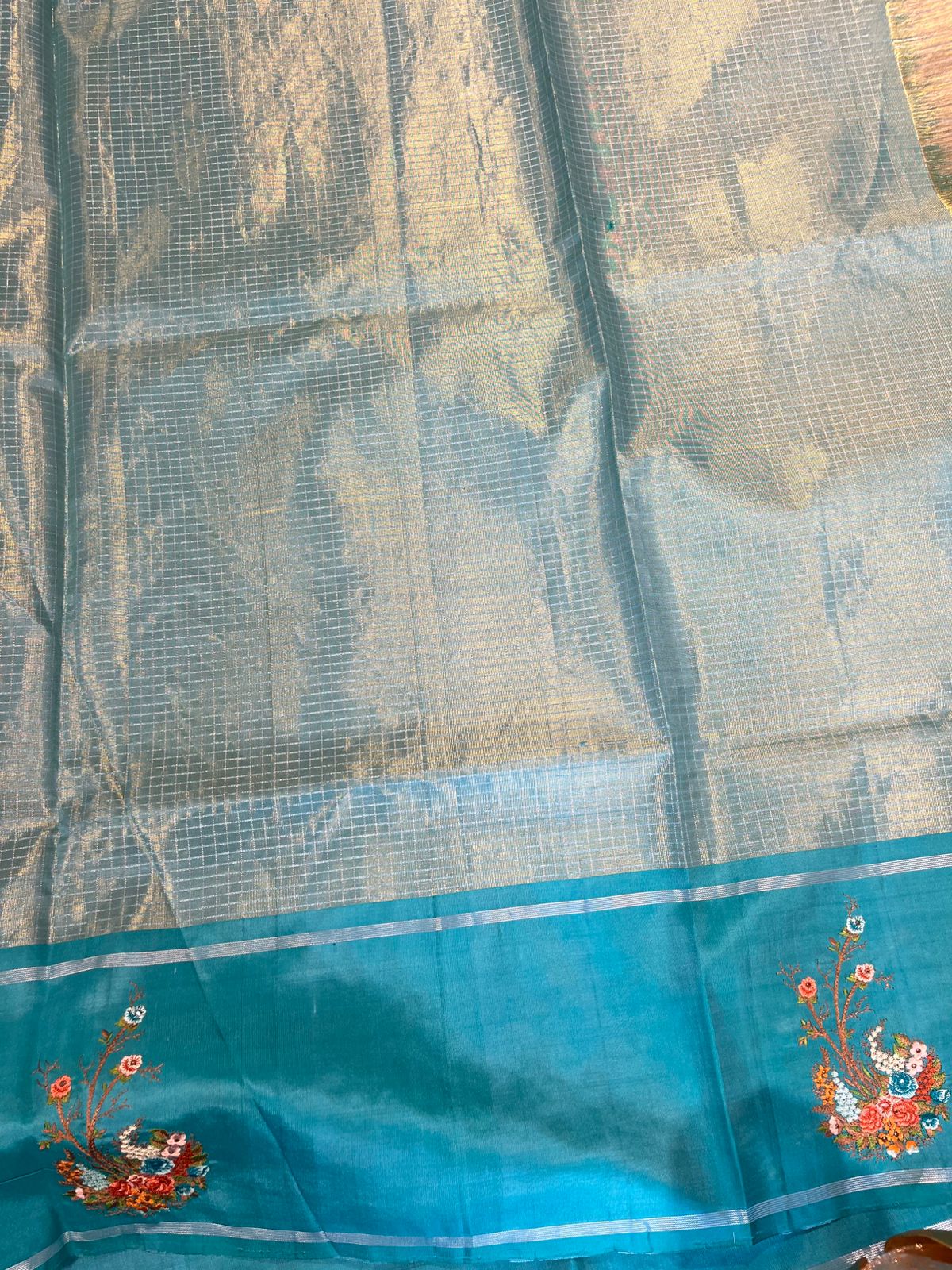 Kanchi Pattu Tissue Customized Handworked Border