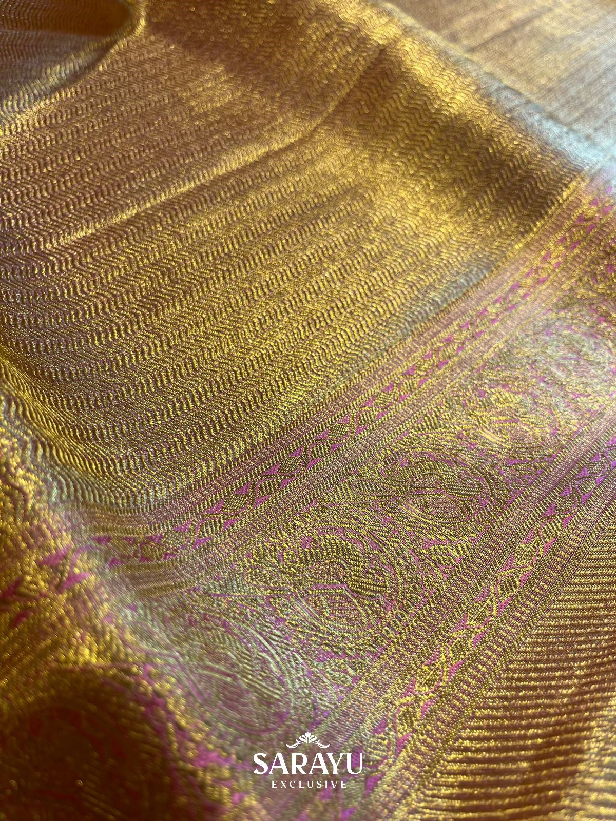 Light Blush Pink and Coral Pink Combination Pure Kanchi Silk