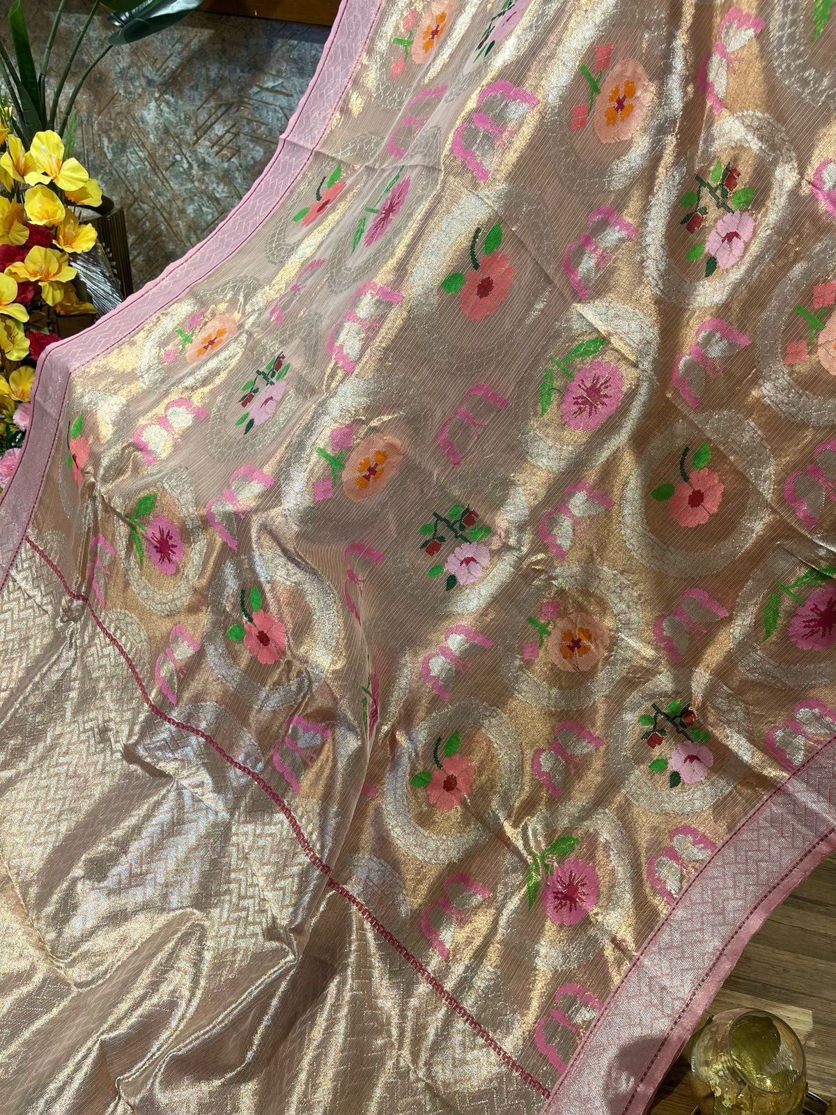 Double Tissue Designer Masterweave Kota with pichuwai Design