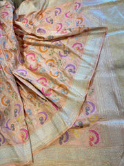 Banarasi silk with meenakari woven Jaal buttis allover