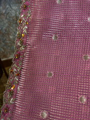 Rose Pink Fancy Kota Silk