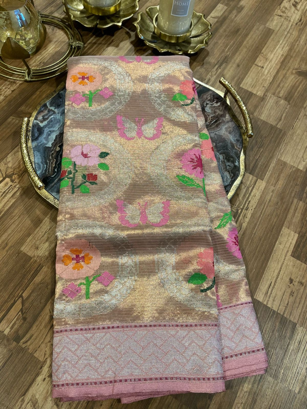 Double Tissue Designer Masterweave Kota with pichuwai Design