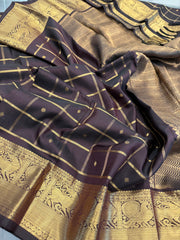 Deep Chocolate Pure Kanchi Vintage Pattu
